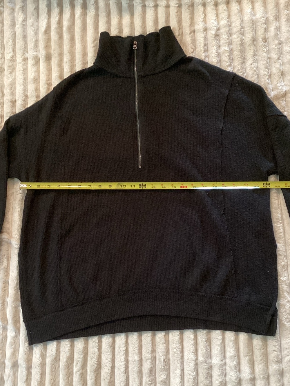 We The Free Black Half-Zip Knit Pullover
